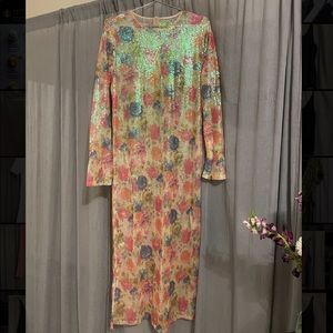 Iridescent Floral Print Zara Dress